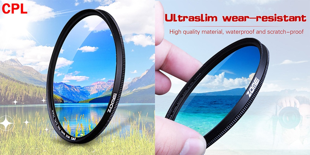 Zomei CPL Circular Polarizer Camera Filter for Canon / Nikon DSLR Lens - Black 86mm