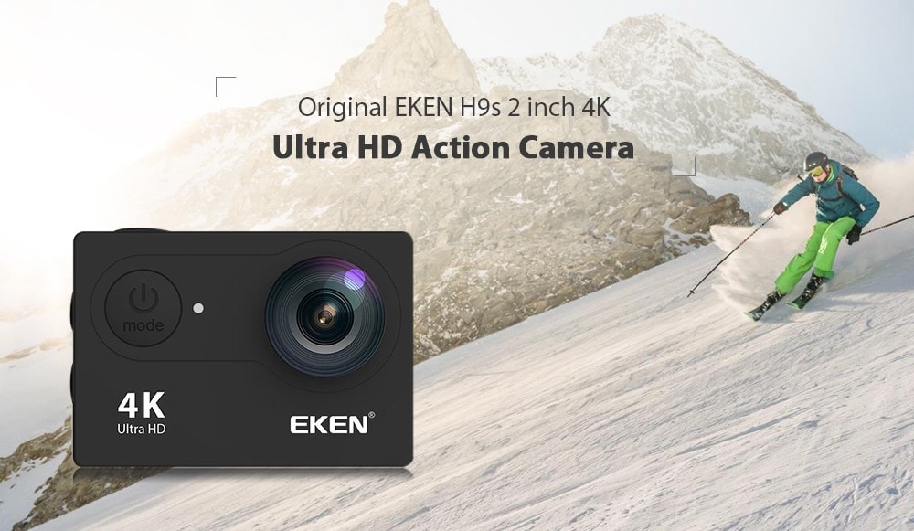 Original EKEN H9s 2 inch 4K Ultra HD WiFi Action Camera Waterproof Sports DV- Black