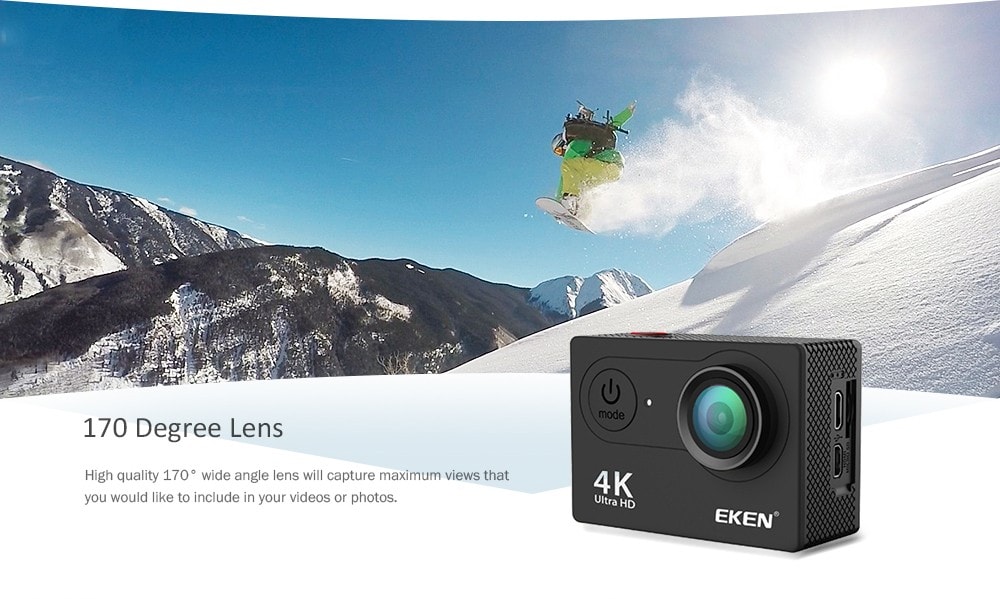 Original EKEN H9s 2 inch 4K Ultra HD WiFi Action Camera Waterproof Sports DV- Black