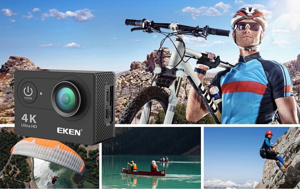 Original EKEN H9s 2 inch 4K Ultra HD WiFi Action Camera Waterproof Sports DV- Black