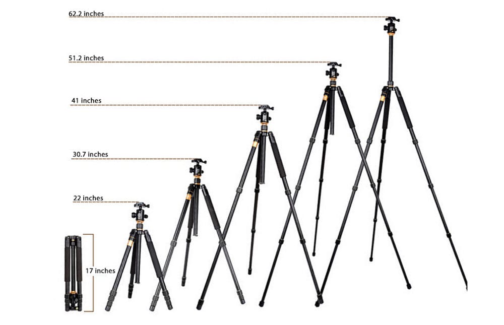 QZSD Q999 62.2 Inches Lightweight Tripod Monopod with 1/4 Screw- Black