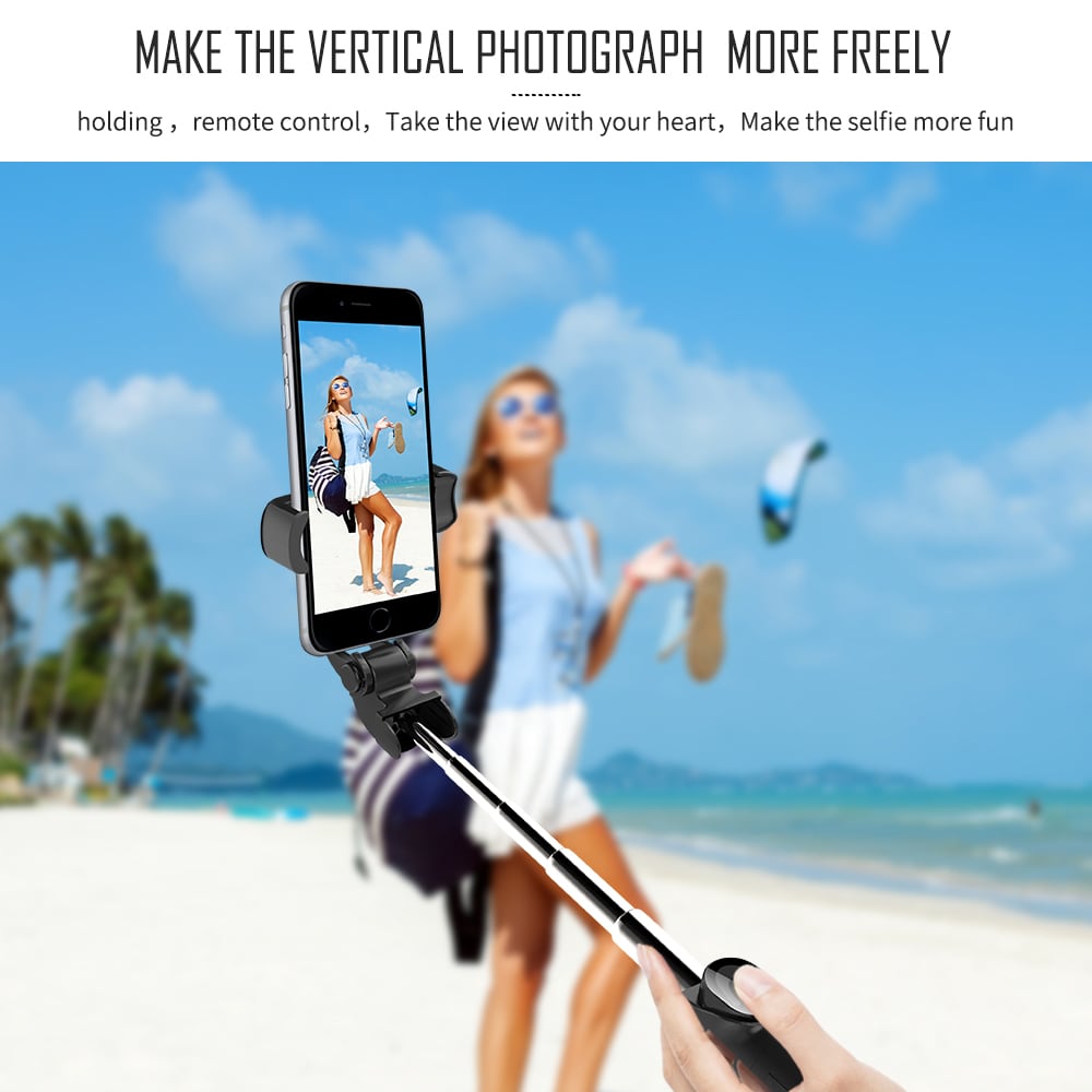 Portable Bluetooth Remote Control Tripod Monopod Handheld Selfie Stick for iPhone 8X- Black