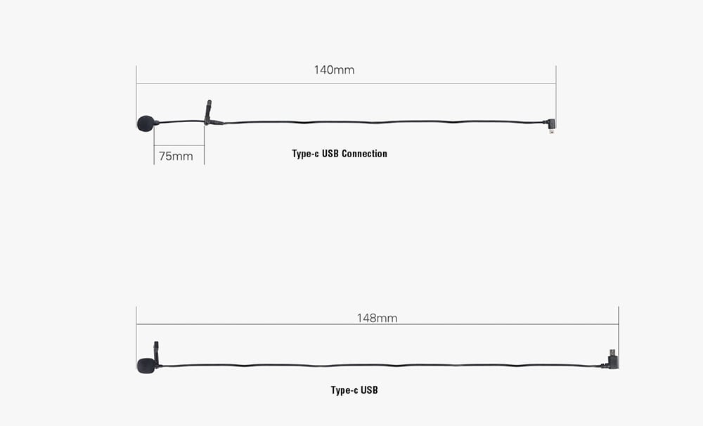 Original SJCAM Short External Microphone Lavalier Omnidirectional for SJ8 Series Action Cameras- Black