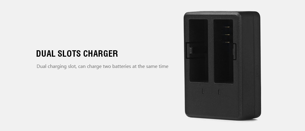 Original SJCAM 900mAh Battery + Dual Slot Charger for SJ4000 / SJ4000 WiFi / SJ5000 / SJ5000 WiFi / SJ5000 Plus / M10 / M10 WiFi / M10 Plus Action Camera- Black