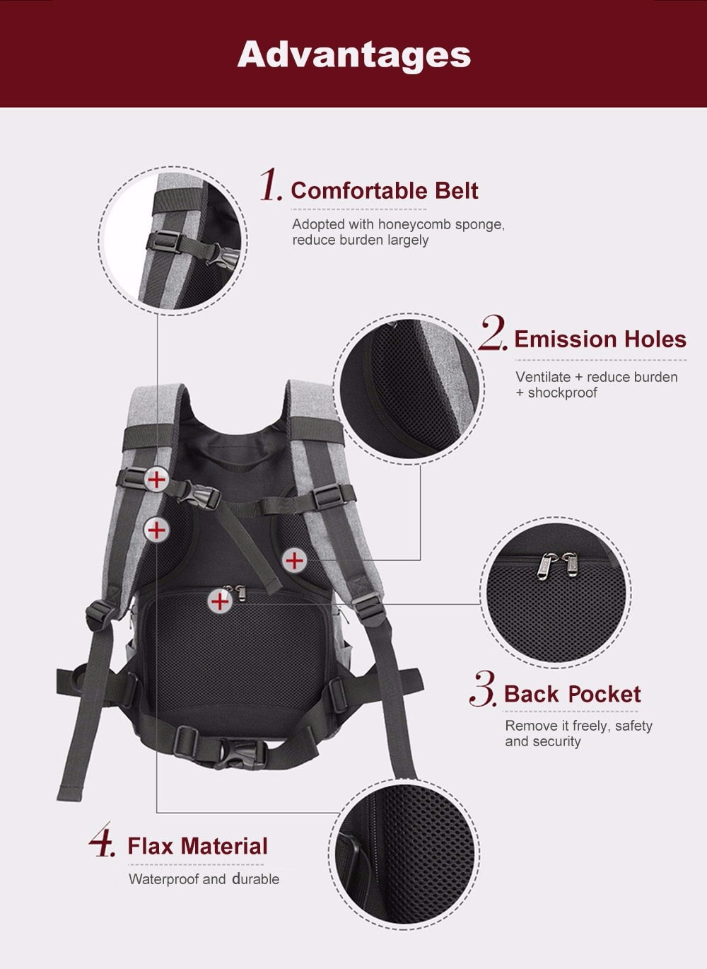 PROWELL DC21439 DSLR Camera Photography Backpack- Gray