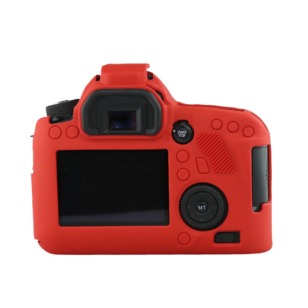 Soft Silicone Rubber Camera Protective Body Cover Case Skin for Canon 6D Camera Bag- Red