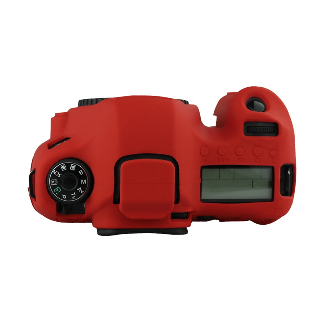 Soft Silicone Rubber Camera Protective Body Cover Case Skin for Canon 6D Camera Bag- Red