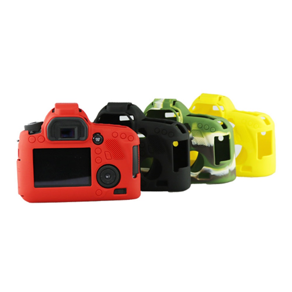 Soft Silicone Rubber Camera Protective Body Cover Case Skin for Canon 6D Camera Bag- Red