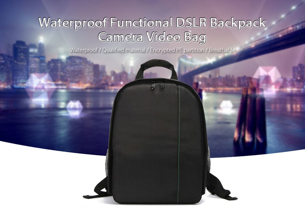 Waterproof Multifunctional DSLR Camera Video Shoulder Bag for Photographer- Multi-C