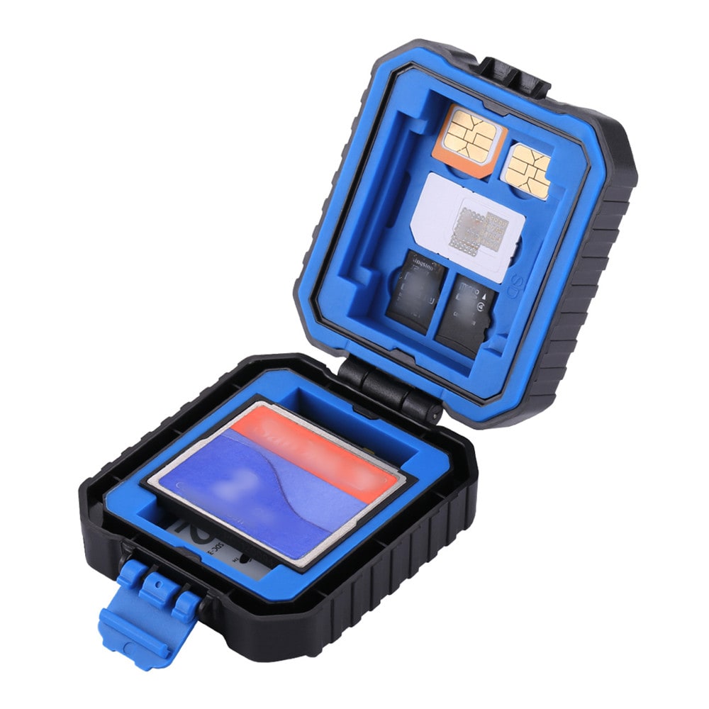 PULUZ Waterproof Micro SD CF TF  Holder Stocker Storage Box Memory Card Case- Black