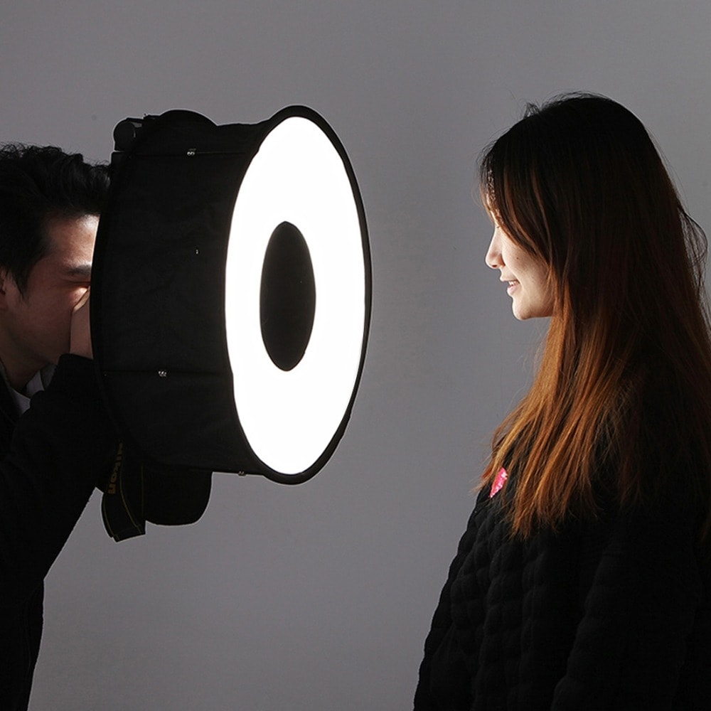 PULUZ 45cm Ring Softbox Speedlight Round Style Flash Light Shoot Soft box- Black