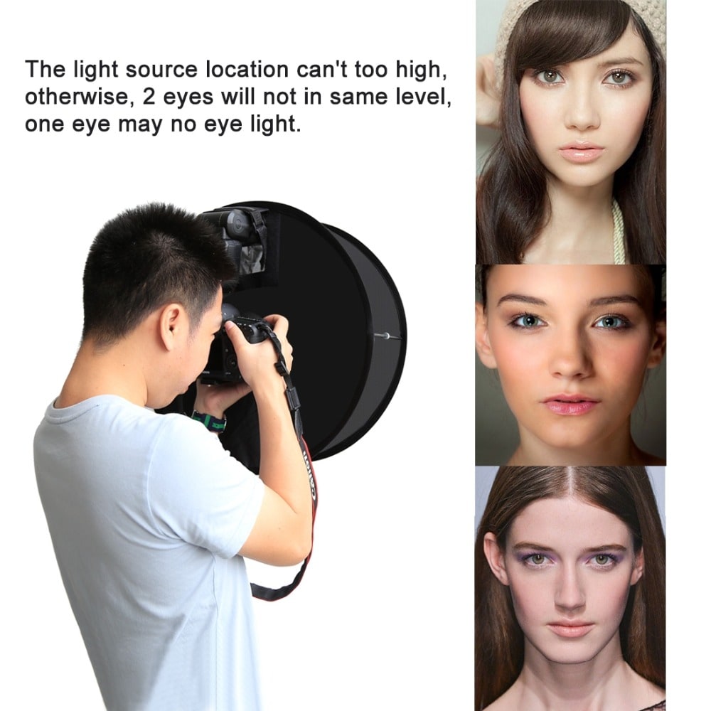 PULUZ 45cm Ring Softbox Speedlight Round Style Flash Light Shoot Soft box- Black