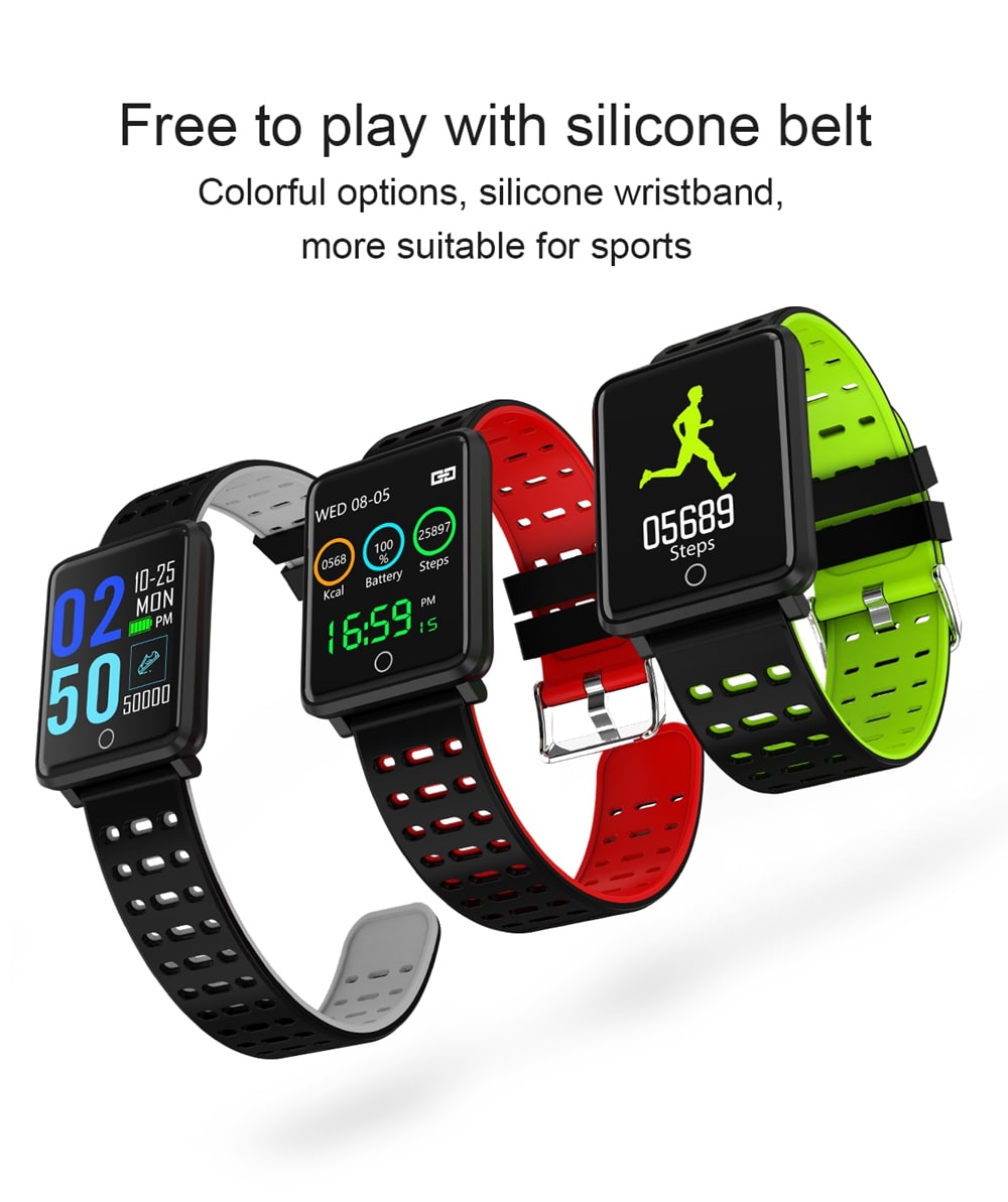 Silicone Strap Waterproof Bluetooth F3 Color Smart Bracelet- Multi-A