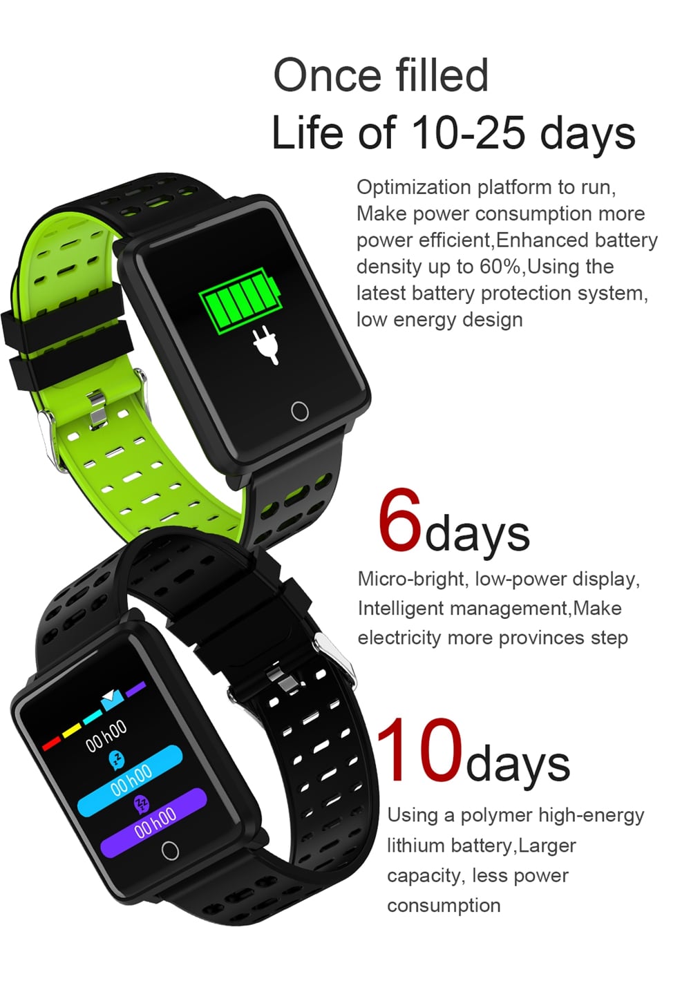 Silicone Strap Waterproof Bluetooth F3 Color Smart Bracelet- Multi-A