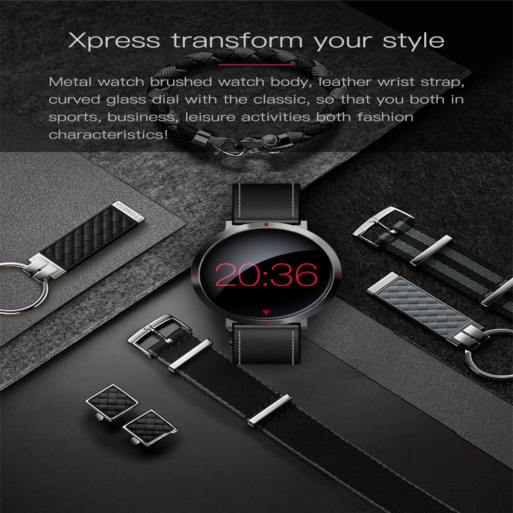 Sport Record SMS Push Heart Rate Monitor Smart Bracelet for IOS Android- Black