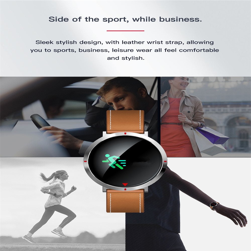 Sport Record SMS Push Heart Rate Monitor Smart Bracelet for IOS Android- Black