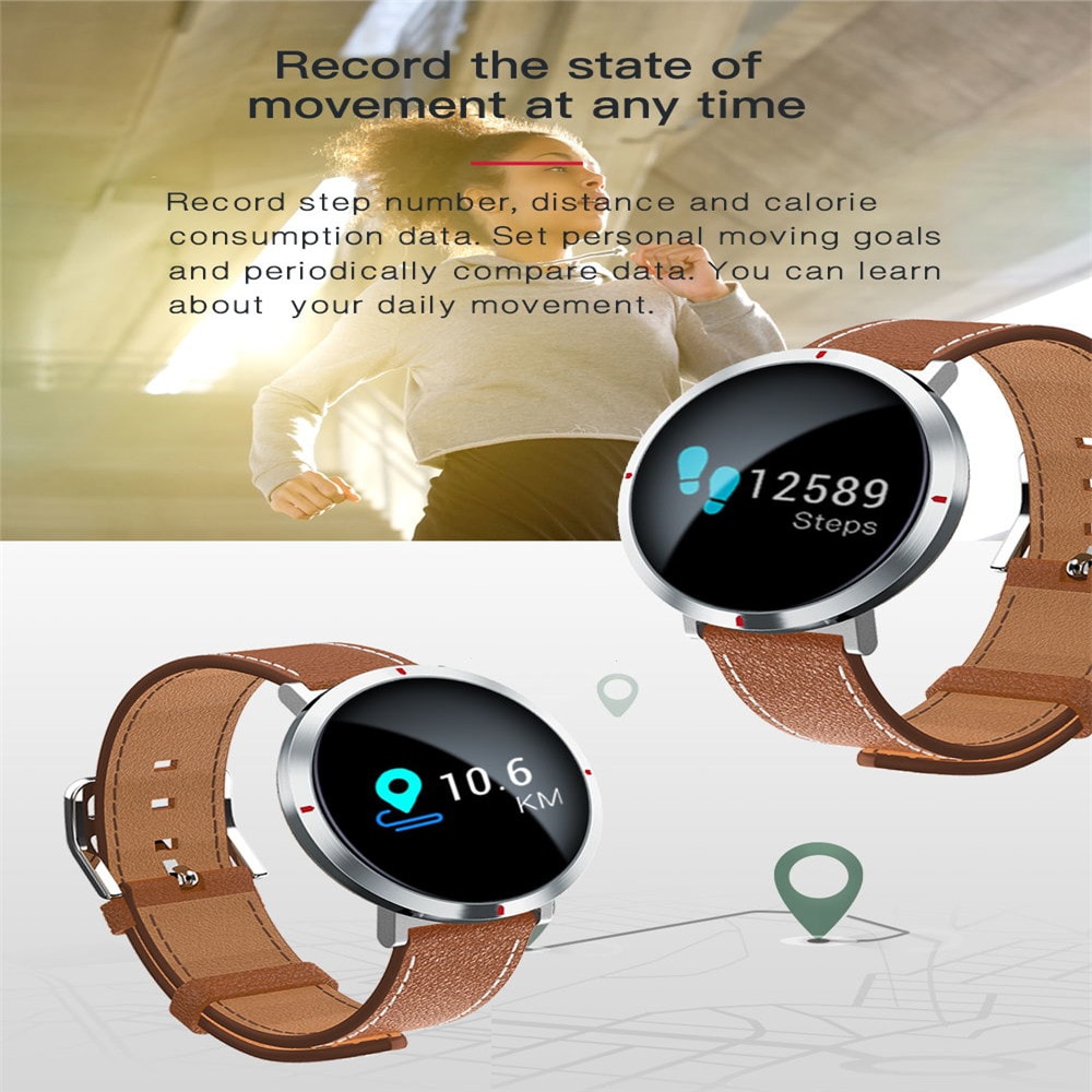 Sport Record SMS Push Heart Rate Monitor Smart Bracelet for IOS Android- Black