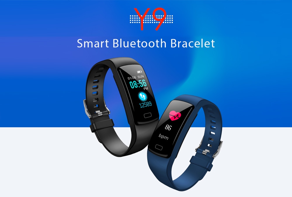 Y9 Smart Bluetooth Bracelet Color Screen Heart Rate Blood Pressure Monitoring Sports Smartwatch- Chestnut Red