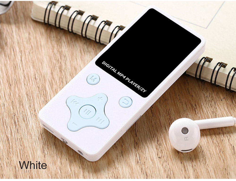 T1 Portable MP3 MP4 Music Player with Screen Display- White