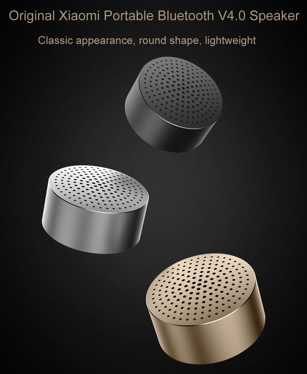 Original Xiaomi Mi Bluetooth 4.0 Speakers Wireless Audio Player Support Hands-free Phone Call- Gray