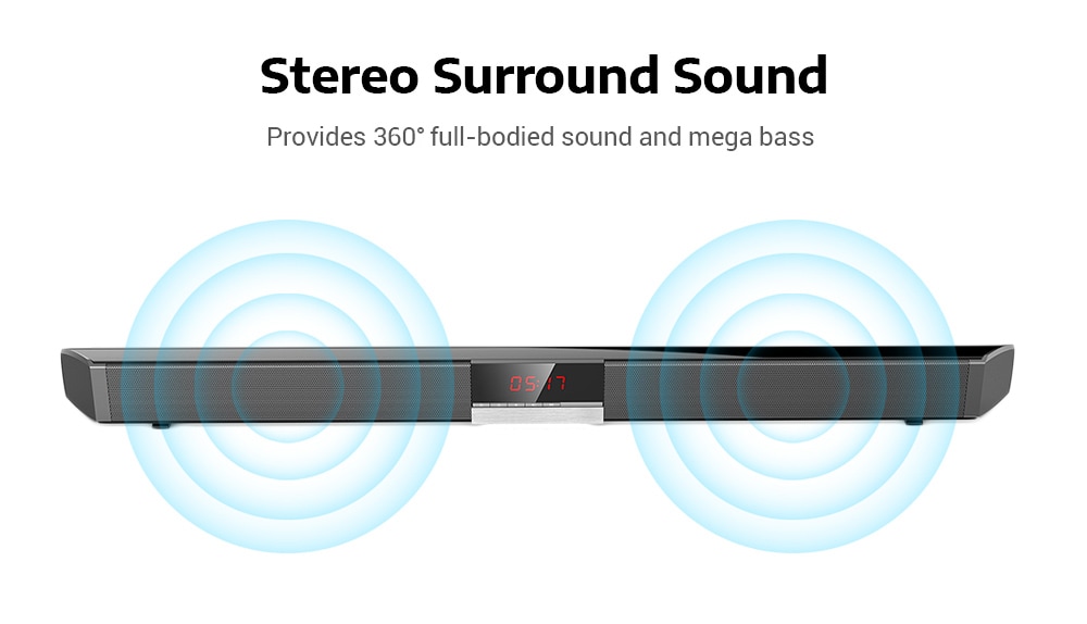 Shunpad S - R100 Wireless Bluetooth Soundbar Speaker with LED Display- Black Japan Plug (2-pin)