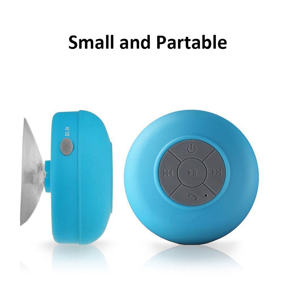 Sucker Wireless Bluetooth Speaker  Waterproof Bass Music for iPhone X- Day Sky Blue