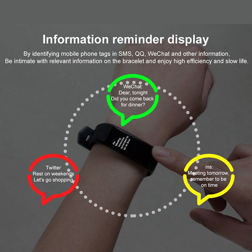 Sports Bluetooth IPX7 Waterproof Smart Bracelet with Heart Rate Monitoring Pedometer Functions- Medium Orchid