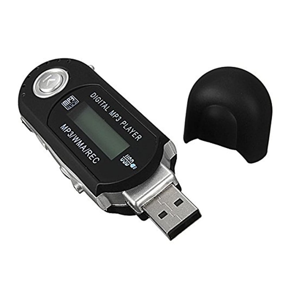 USB 2.0 Flash Drive LCD Mini MP3 Music Player W/ FM Radio Voice- Black