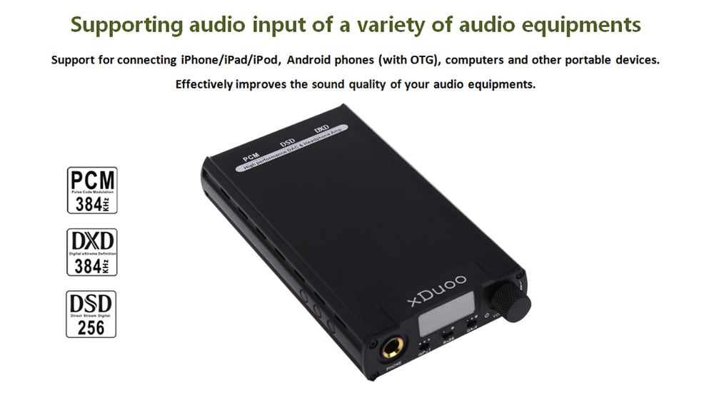 XDUOO XD - 05 Portable Digital Audio Converter Headphone Amplifier OLED Display- Black