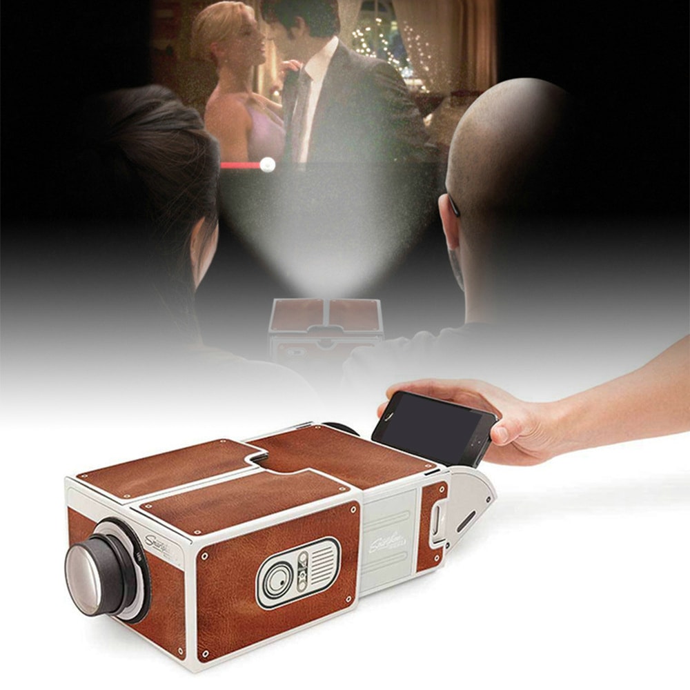 Portable DIY Cardboard Smartphone Projector Can Adjust- Orange Gold