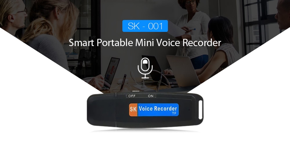 SK - 001 Smart Mini Voice Recorder- Black