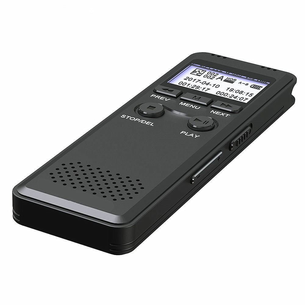 Portable Voice Activation Recording Hd Hifi Recorder MP3 Noise Reduction- Black 1+8GB