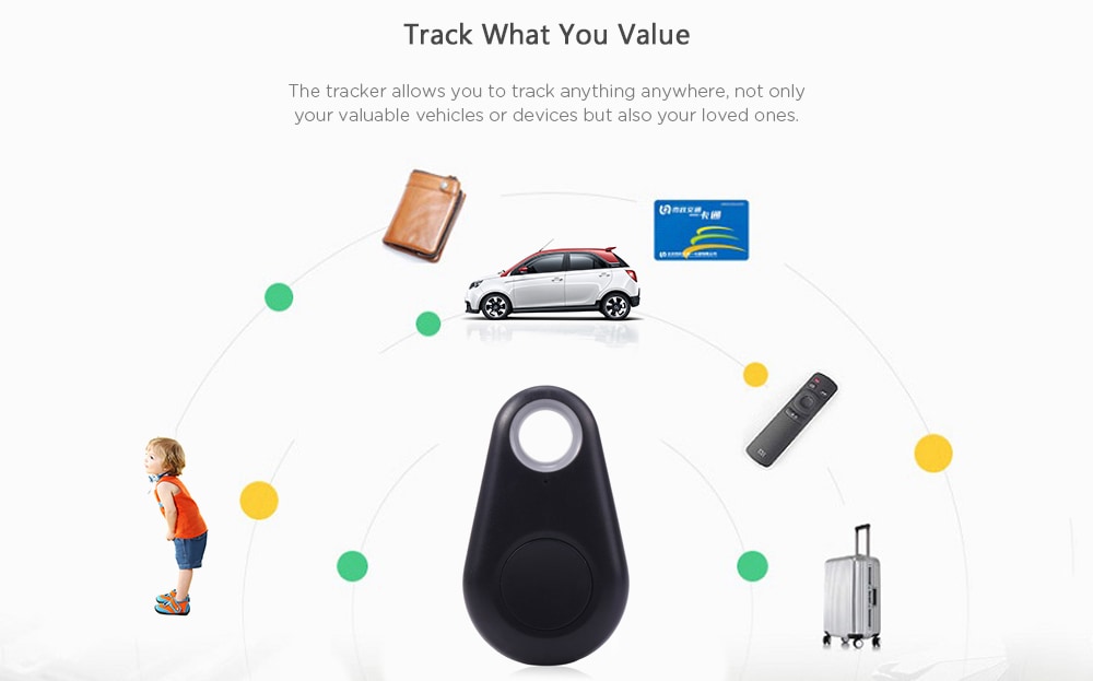 Water Droplet Shaped Smart Finder Tag Wireless Bluetooth Locator Tracker Anti-lost Alarm- Silk Blue