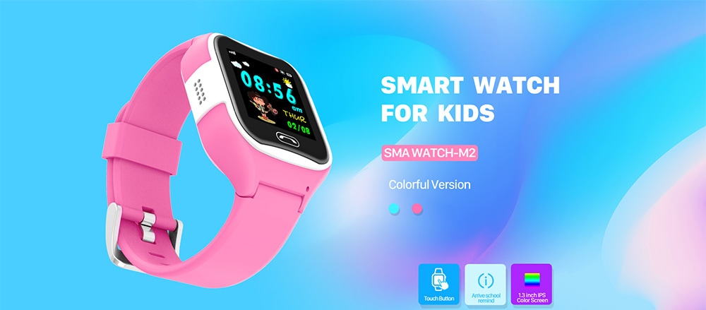 SMA M2 2G Smartwatch Phone 1.3 inch MTK2530 4MB RAM 16MB ROM IP67 350mAh Built-in- Pink