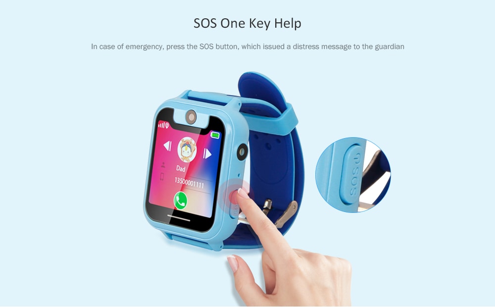 S6 2G Smartwatch Phone 1.54 inch MTK6261 32MB RAM 32MB ROM 0.08MP Camera 400mAh Built-in GPS- Blue