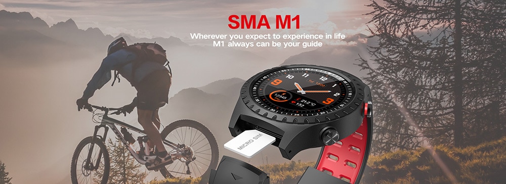 SMA M1S 2G Smartwatch Phone 1.3 inch MTK nucleus MTK2503 32MB RAM 128MB ROM Sedentary Reminder Bluetooth 3.0 + 4.0 320mAh Built-in- Black BLACK+RED