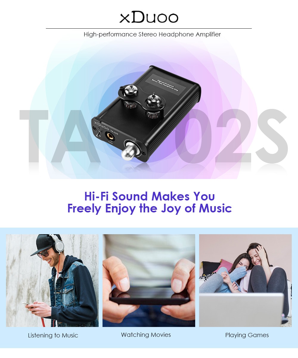 xDuoo TA - 02S Hybrid Tube and Transistor Headphone Amplifier- Black