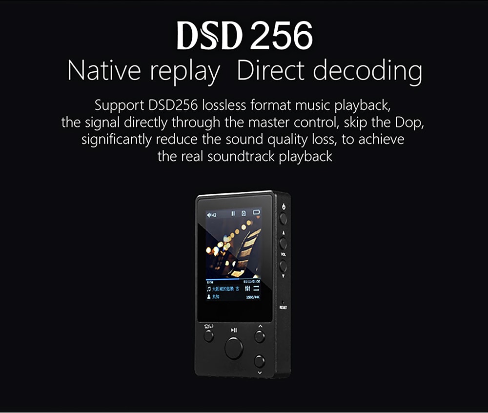 XDUOO Nano D3 Professional Lossless Music MP3 HiFi Music Player with HD IPS Screen - Black