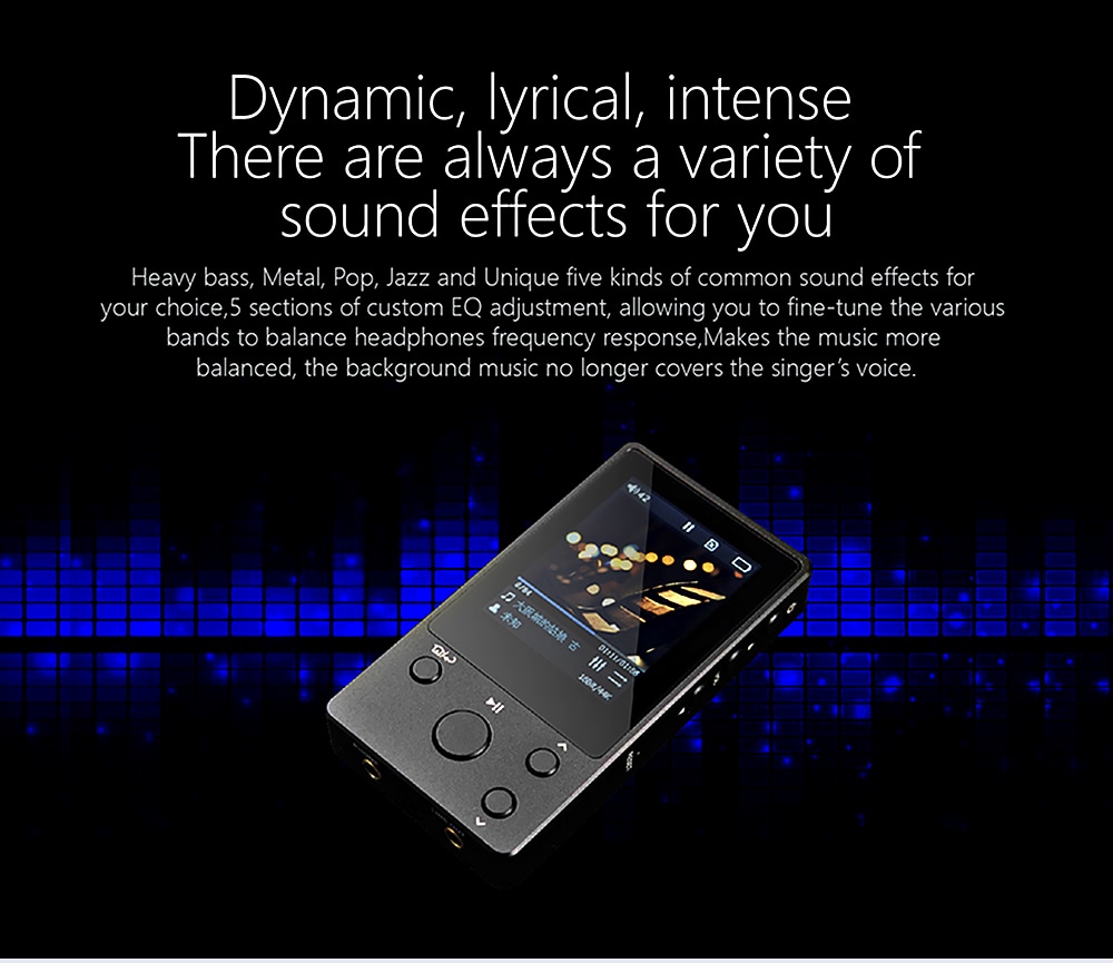 XDUOO Nano D3 Professional Lossless Music MP3 HiFi Music Player with HD IPS Screen - Black