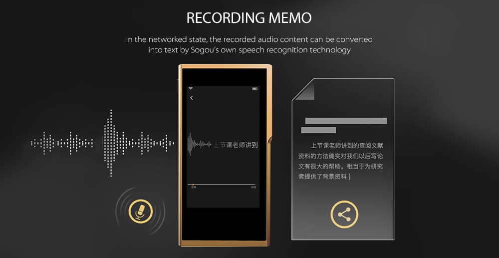 Sogou TR181 Pro 3.1 inch Touch Screen Smart Language Interpreter Wireless Translator with Camera- Gold