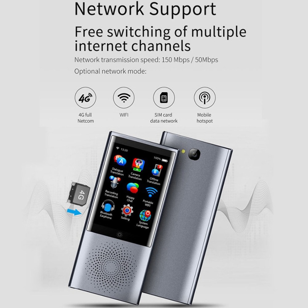 W02 Intelligent Translation Machine Multilanguage Simultaneous Photo Translator- Silver