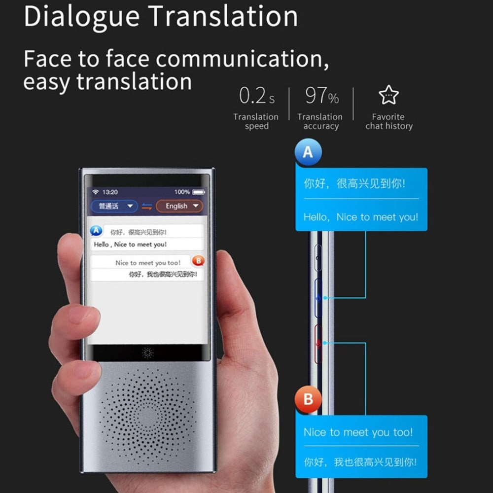 W02 Intelligent Translation Machine Multilanguage Simultaneous Photo Translator- Silver