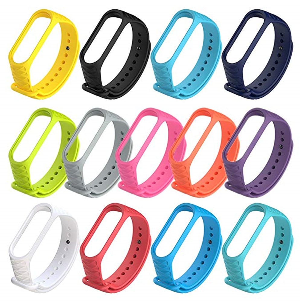 Replacement Silicone Wrist Strap Watch Band for Xiaomi MI Band 3 Smart Bracelet- Neon Pink