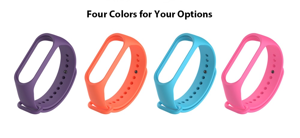 Smart Silicone Glossy Wristband for Xiaomi Miband 3- Orange