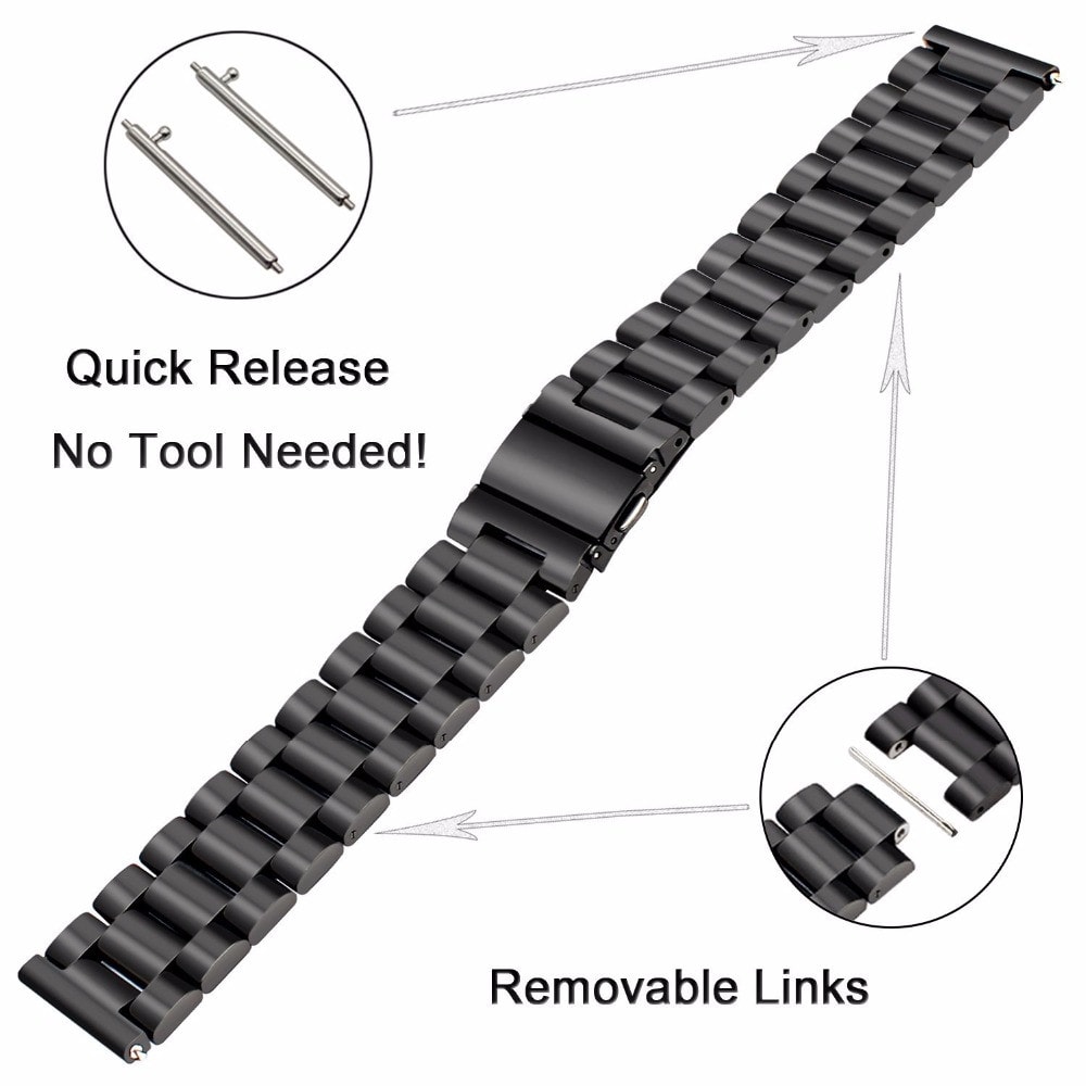 Stainless Steel Watch Band Wrist Strap for Huawei Watch 2 Pro/Watch GT Bracelet- Gold