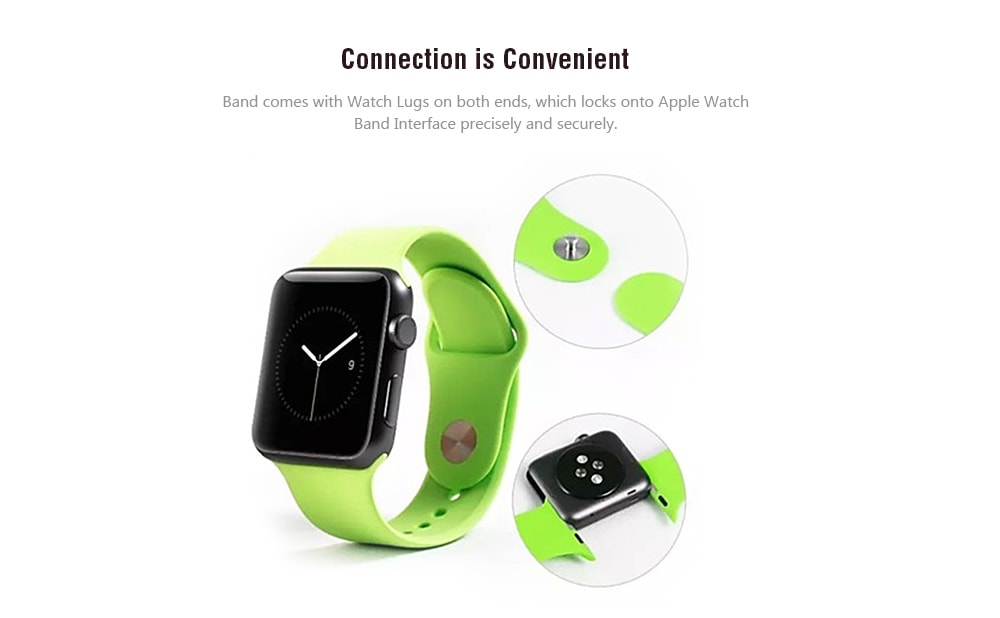 Silica Gel Band For Apple Watch Band Series 4 3 2 1- Black 42MM