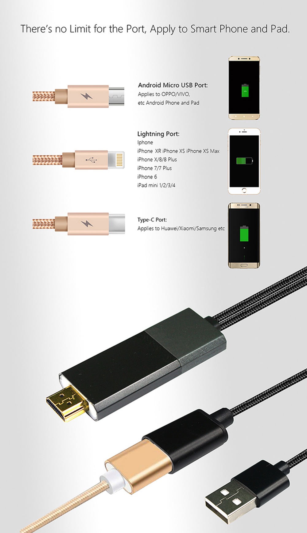 WECAST L8 HDMI Wired Display Dongle- Black