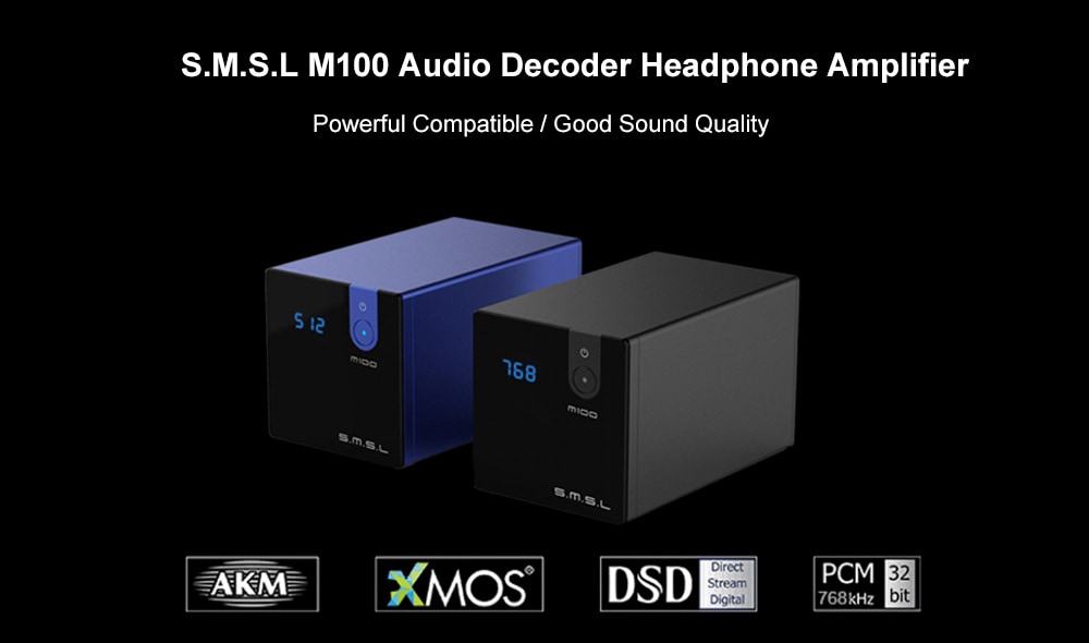 S.M.S.L M100 Audio Decoder Headphone Amplifier- Blueberry Blue