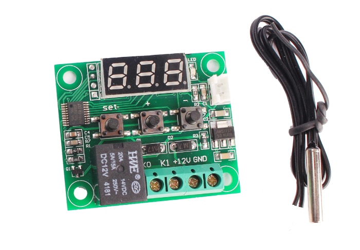 W1209 DC 12V Digital Temperature Thermostat Control Module Water Resistant- Colormix