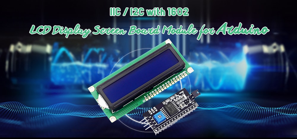 IIC / I2C + 1602 Blue Screen LCD Display Module for Arduino- Blue